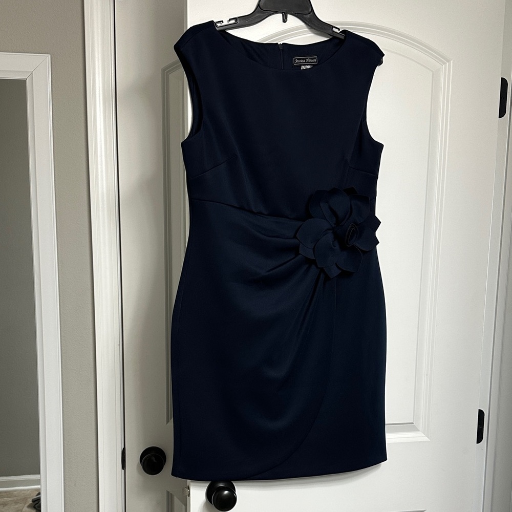Jessica Howard Midnight Blue Mini Dress with Floral Detail
